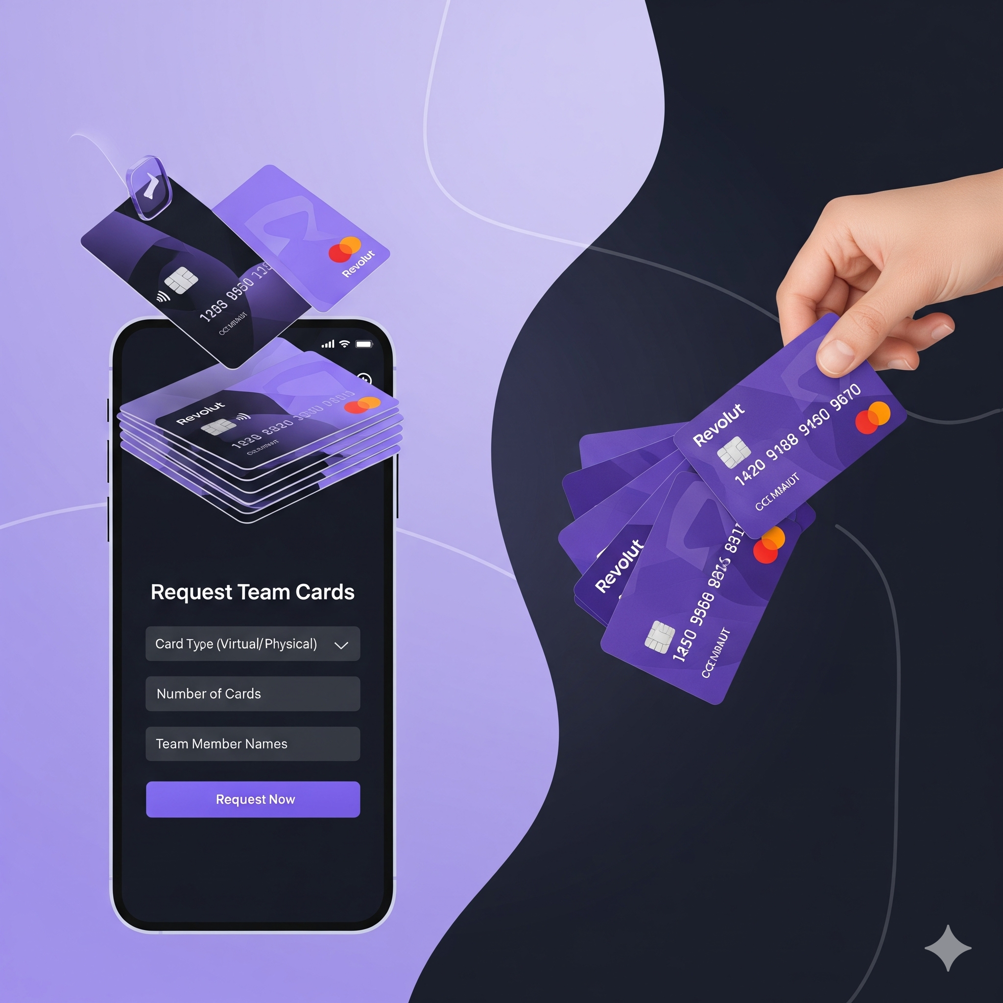 Kártya igénylése a Revolut Business alkalmazásban